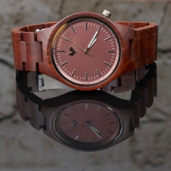 Rhode Island Red Wood Watch White Rooster Groom Father Gift Wedding Classic New - Picture 6 of 7